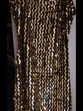 Sparkling Gold Sequin Asymmetrical Dress
